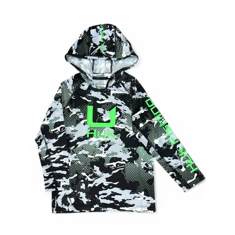 HUK Icon KC Printed Hoodie - Green YL