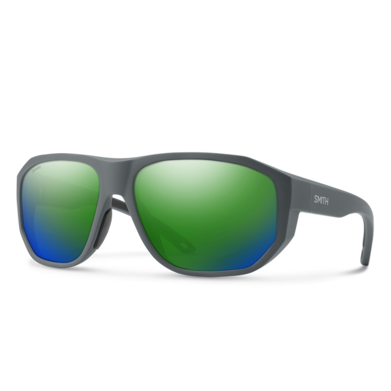 Smith Outrigger Sunglasses - Matte Slate + ChromaPop Polarized Green Mirror Lens