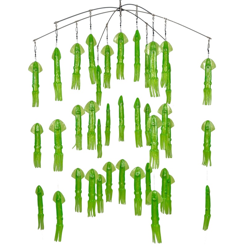 SquidNation - 9 Inch 6 Arm Stainless Steel Rubber Squid Dredge