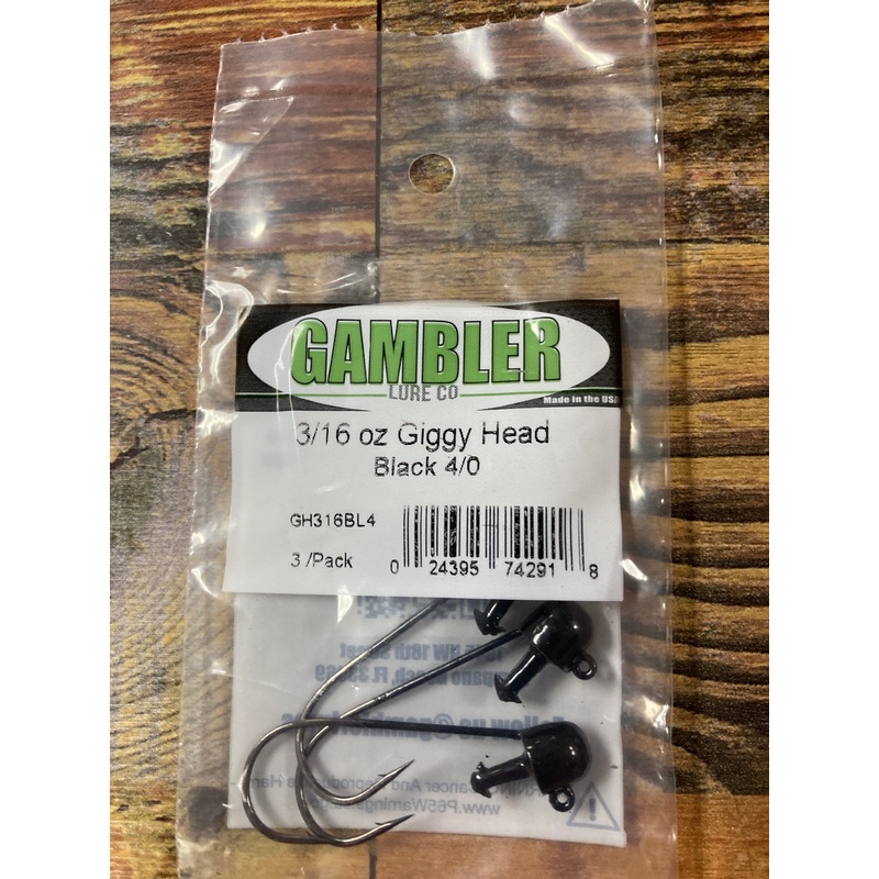 Gambler Giggy Head 3/16 oz. 4/0 Black