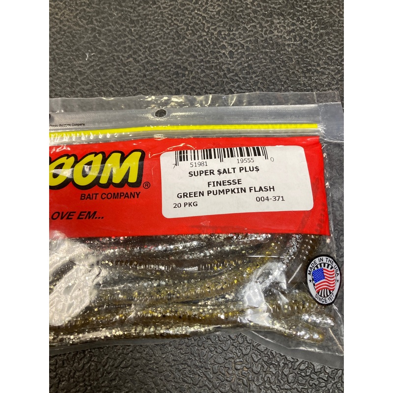Zoom Finesse Worm - Green Pumpkin Flash