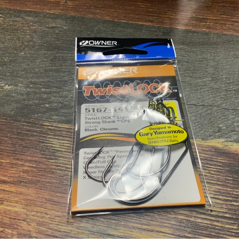 Owner Twist Lock Lite Shank 4/0 Chrome Black