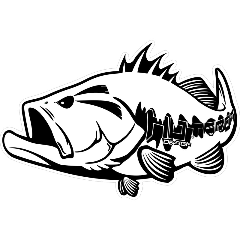 Hotspot Design - Sticker Black Bass cm 30x20