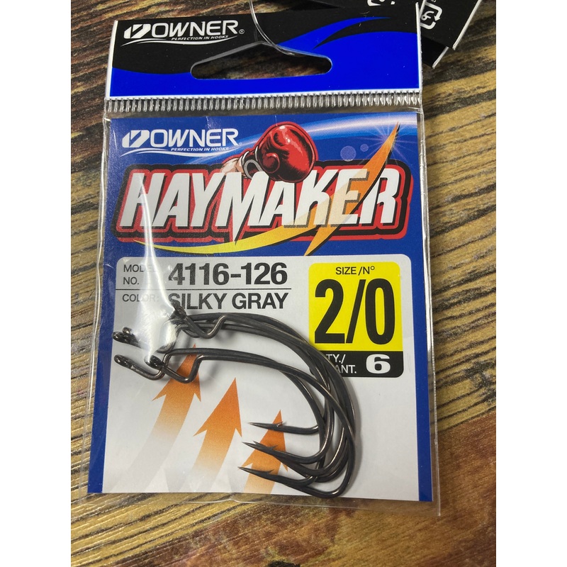 Owner Haymaker Hook 2/0 Silky Gray