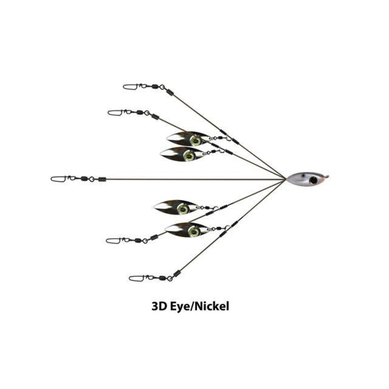 Picasso 8" School-E-Rig Bait Ball Nickel Willow with Eye