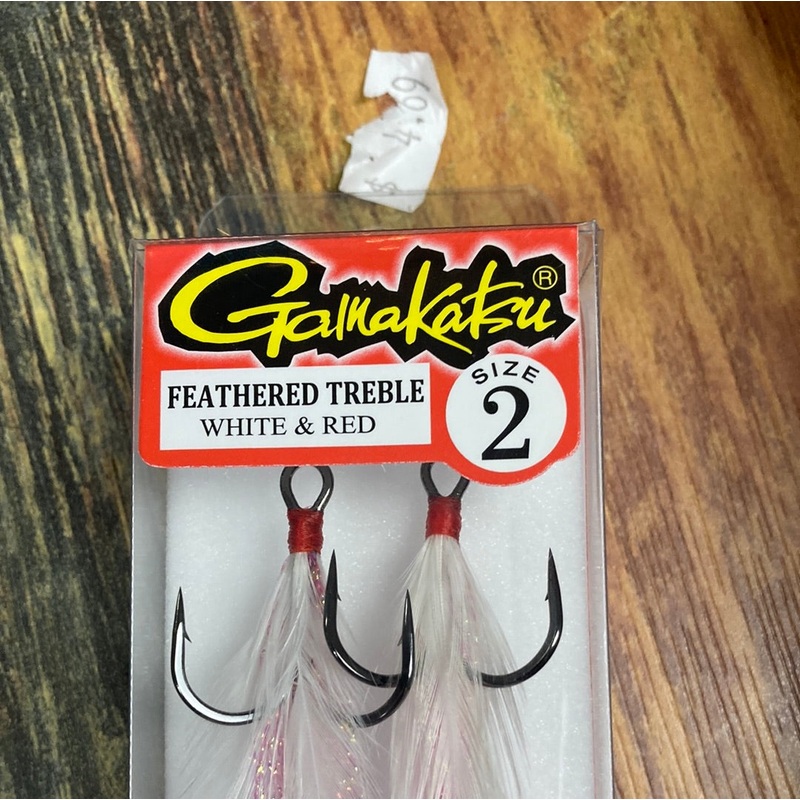 Gamakatsu Feathered Treble # 2 White & Red