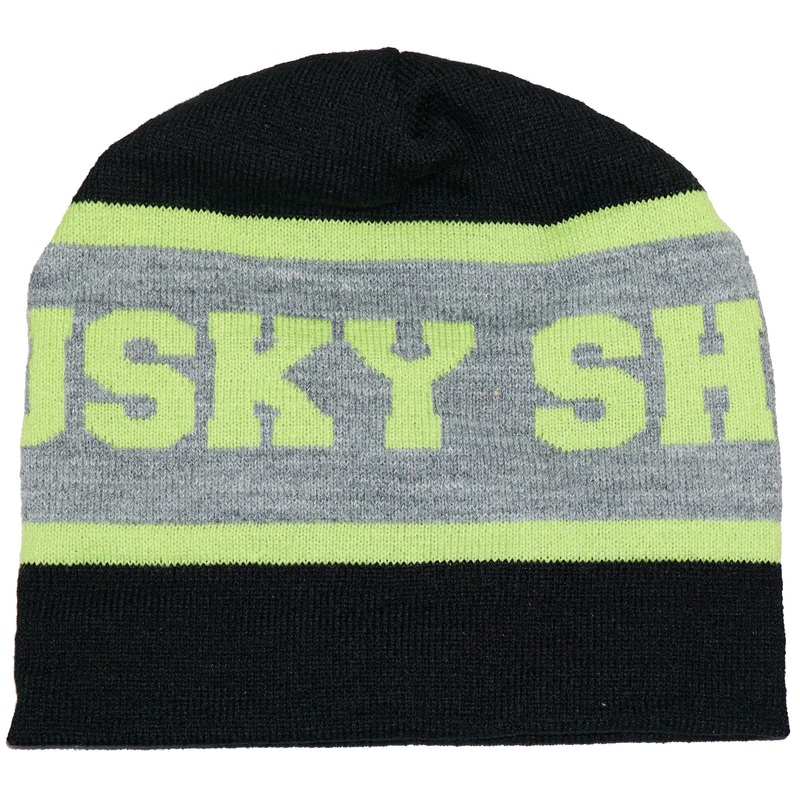 Musky Shop White Black Lime Shock Heather Beanie