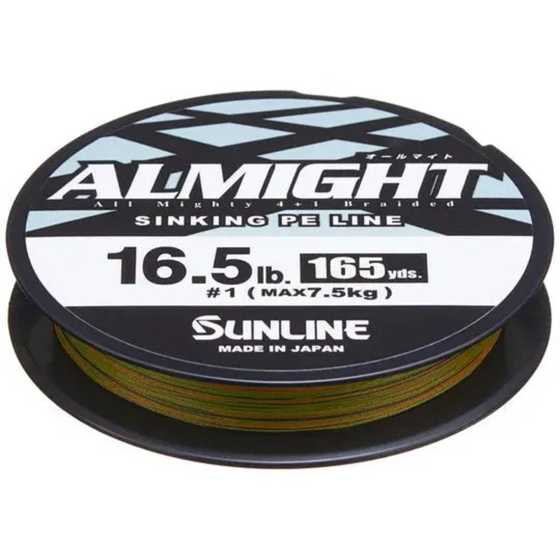 Sunline ALMIGHT Braided Sinking PE Line, 165 yd Olive-Camo