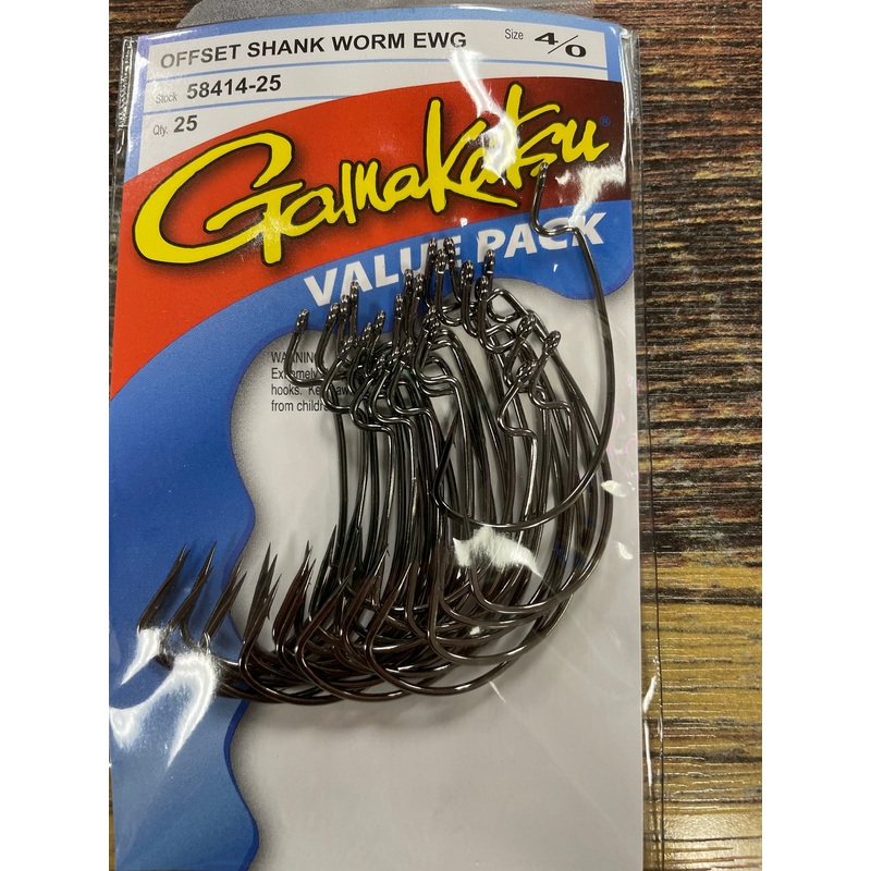 Gamakatsu Offset Shank Worm 4/0