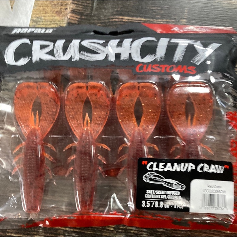 Rapala Crushcity Clean Up Craw 3.5" Red Craw