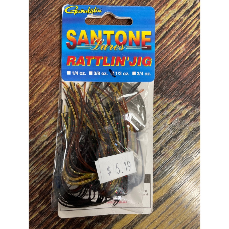 Santone Rattlin Jig 1/2 oz. Black Brown Amber