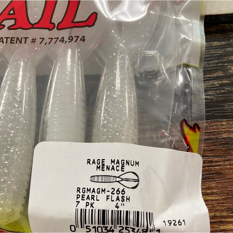 Strike King Rage Tail Magnum Menace 4" Pearl Flash