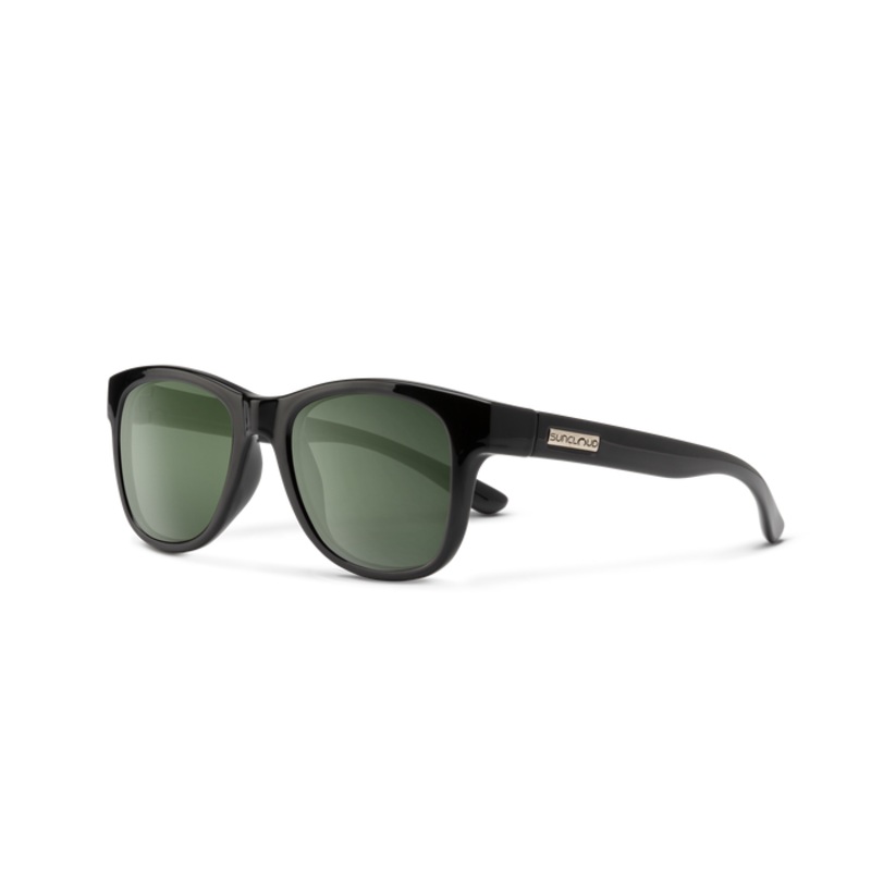 Suncloud Leeway Sunglasses - Black + Polarized Gray Green Lens