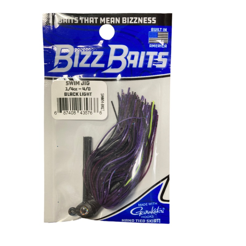 Bizz Baits Swim Jig 1/4 oz.  Blacklight