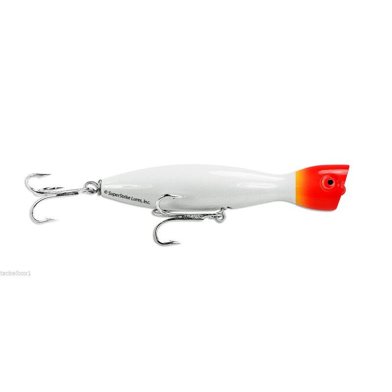 Super Strike Little Neck Popper 2-3/8oz- White/Red Head
