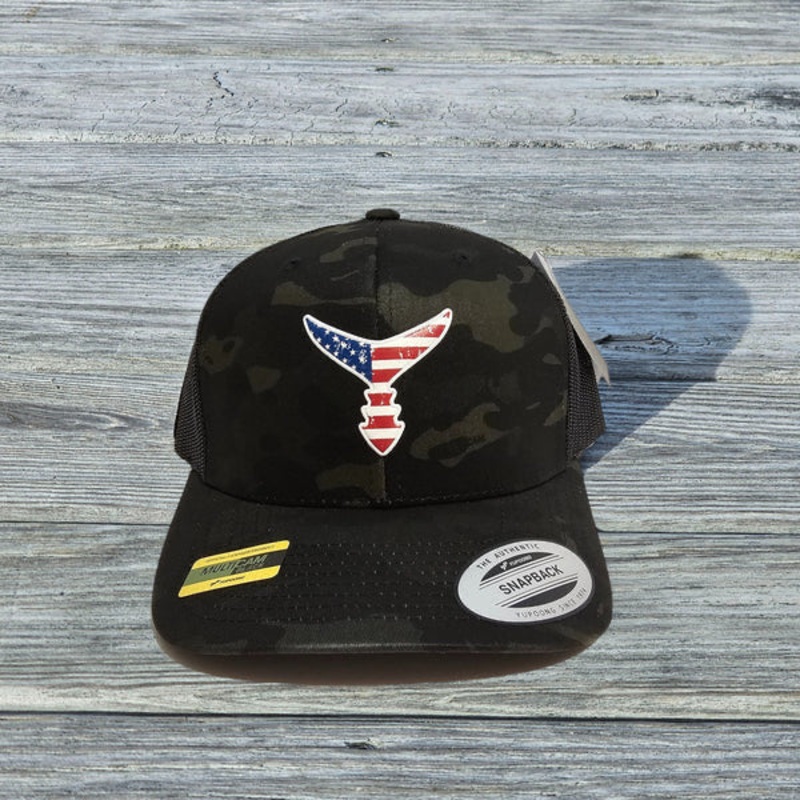 Chasing Tail - Liquid Embroidered Flex Fit Hat - Black Multi Camo