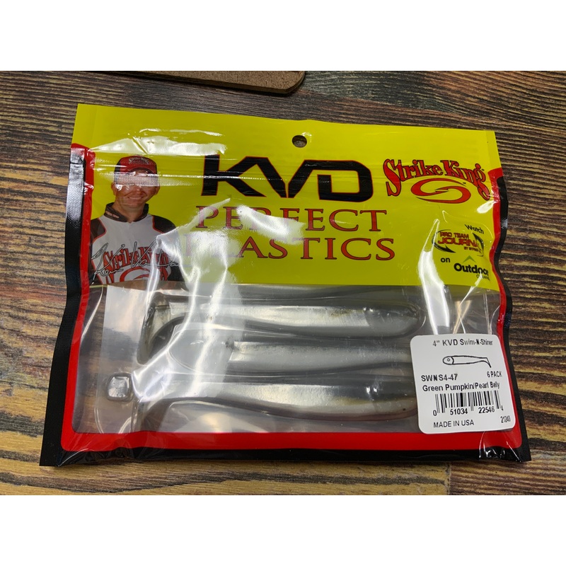 Strike King Swim N Shiner 4" Green Pumpkin Pearl Belly