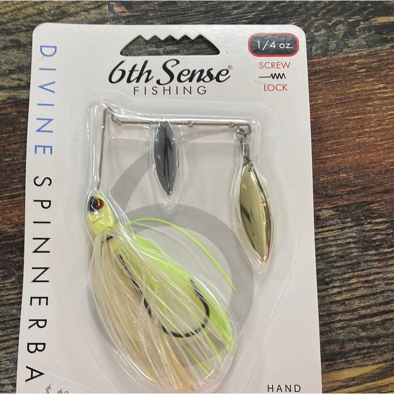 6th Sense Divine Spinnerbait 1/4 oz. Bone Treuse Pearl