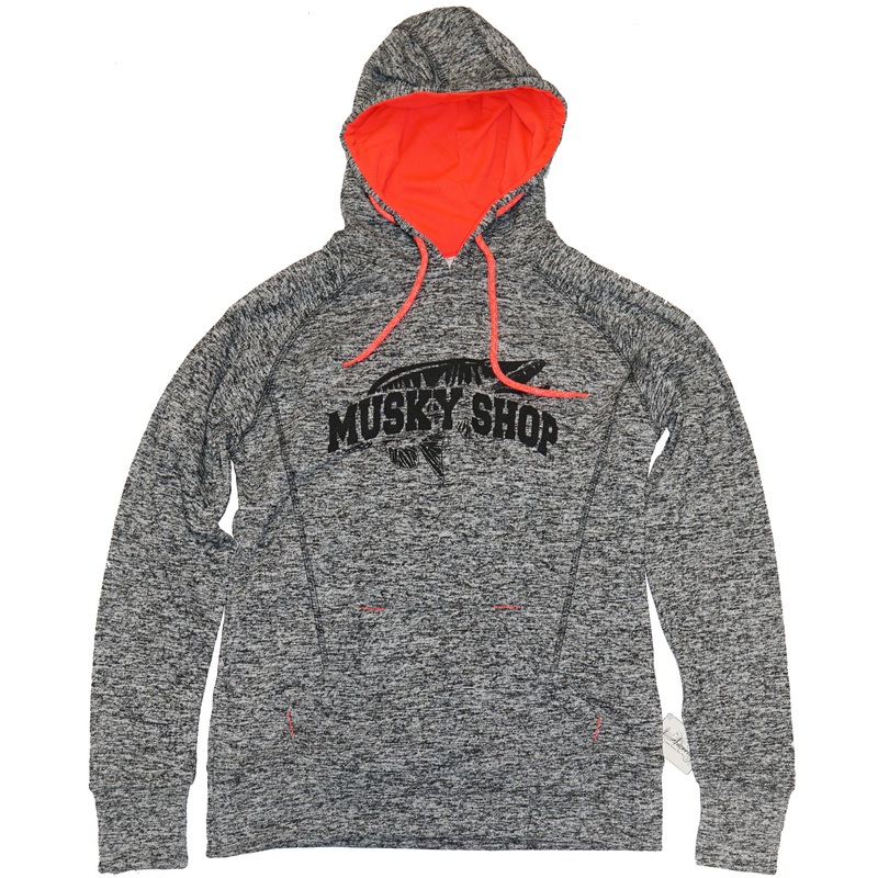 Musky Shop Women's Cosmic Fleece Hoodie Charcoal/Fire Coral