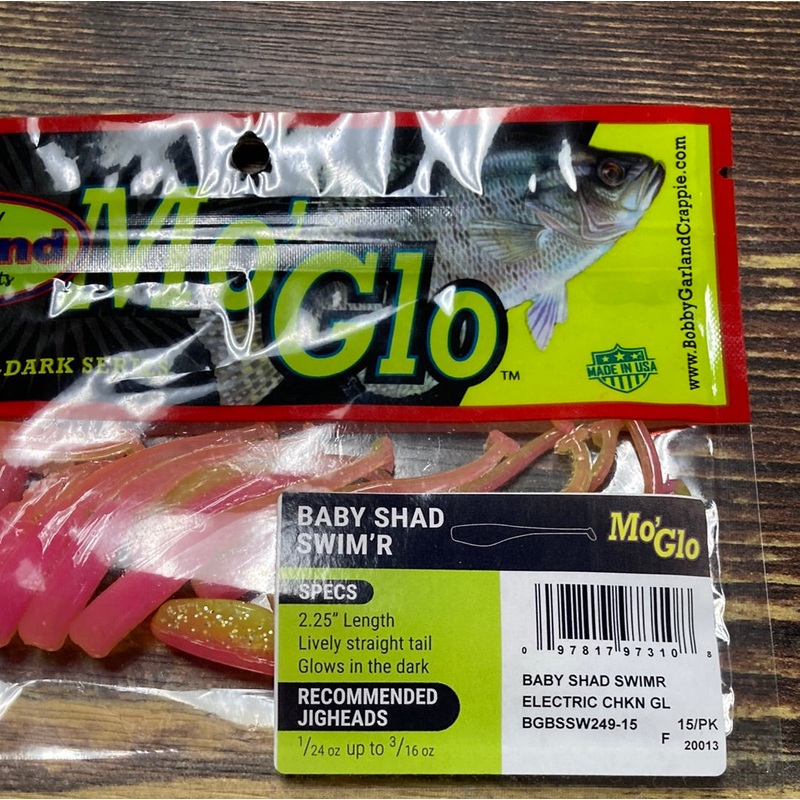 Bobby Garland Mo Glo Baby Shad Swimr 2.25 Electric Chicken