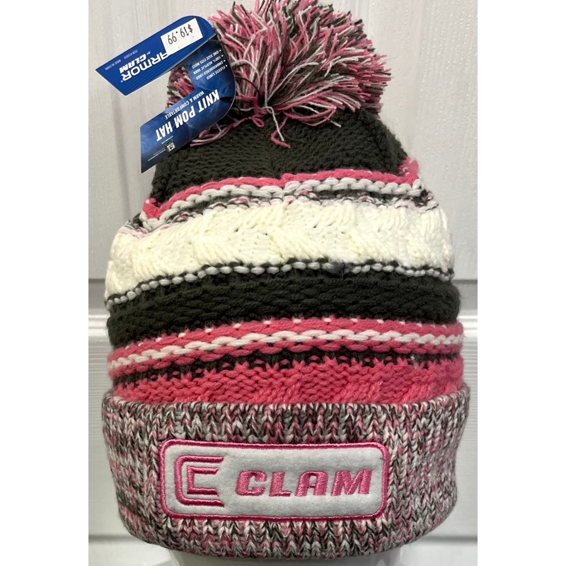 Clam Pink Knit Pom Hat