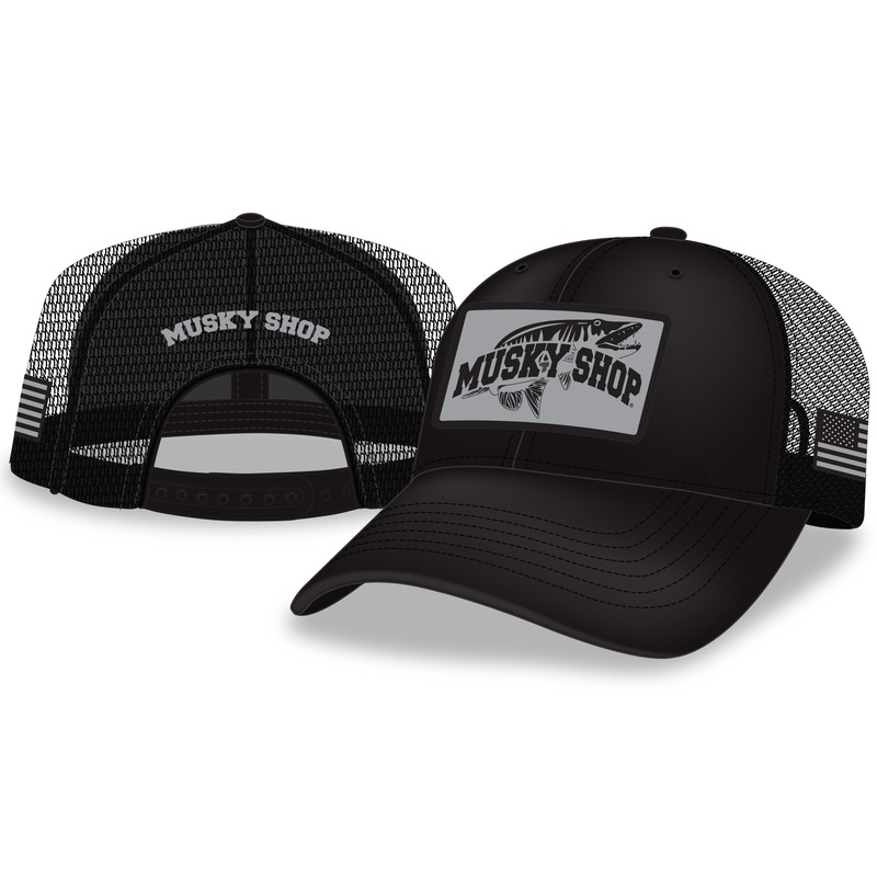 Musky Shop Black Mesh Gray Patch Cap