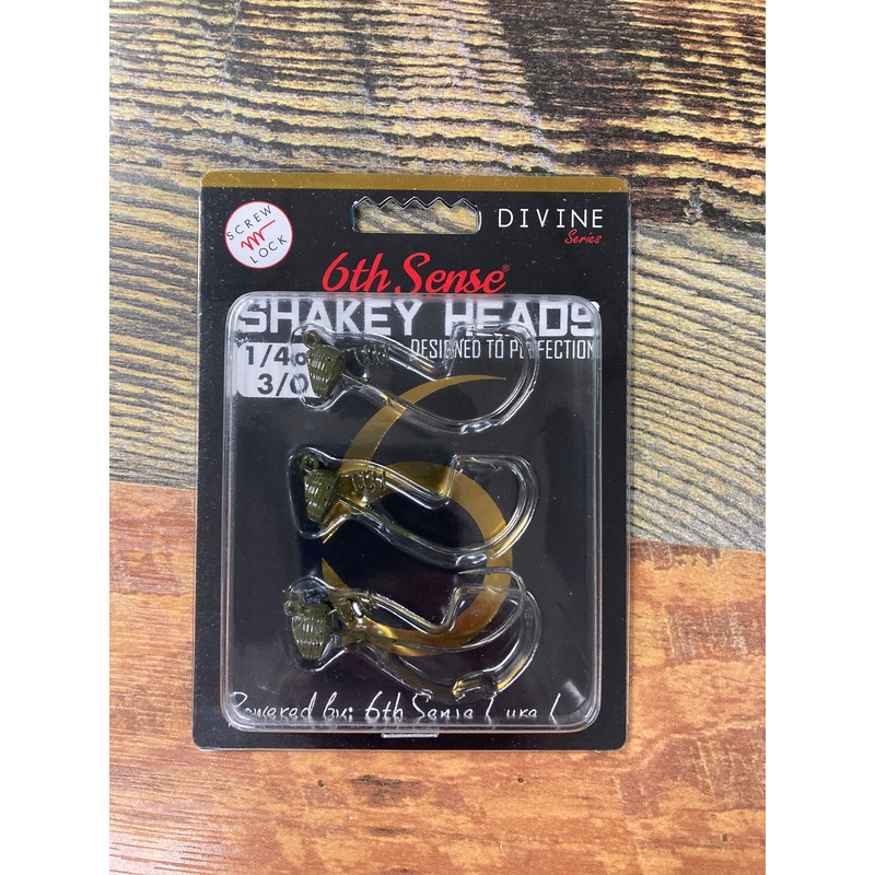 6th Sense Divine Shakey Heads 1/4 oz. 3/0 Green Pumpkin