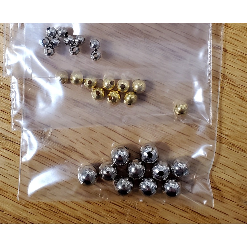 Hollow Metal Beads (per 10 pack)