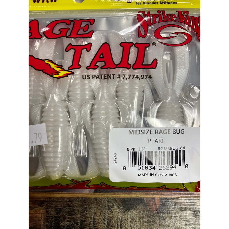 Strike King Midsize Rage Bug 3.75" Pearl