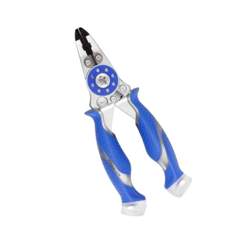 Cuda 7.5-Inch Mono/Braid Fishing Pliers with Integrated Tungsten Carbide Wire Cutters, Blue, Medium (18846)