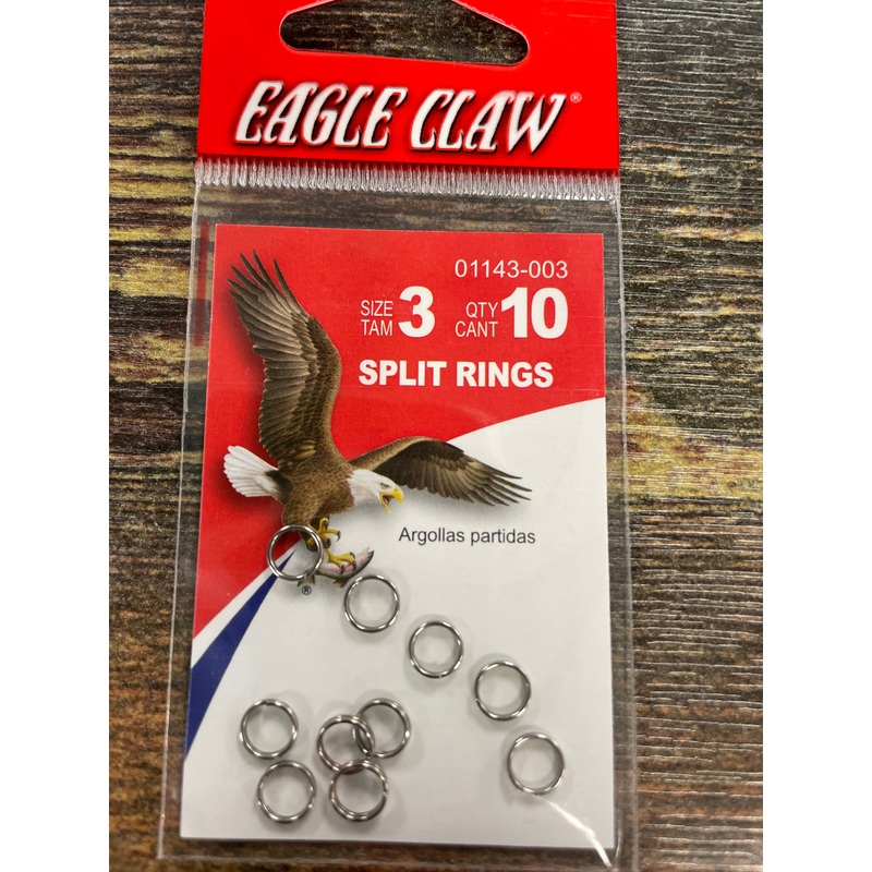Eagle Claw Split Ring Sz 3 - Nickel