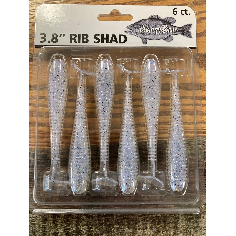 Skinny Bear 3.8" Rib Shad - Glass Shad
