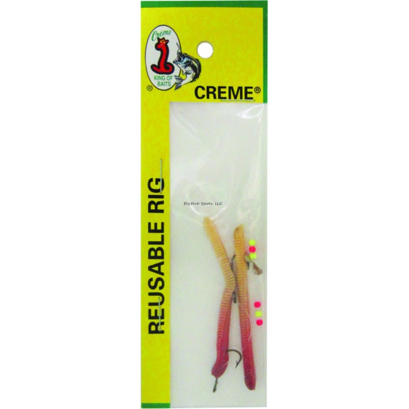 Creme Rigged Angle Worm, 1 Rig and Spare, 2-1/4", Natural