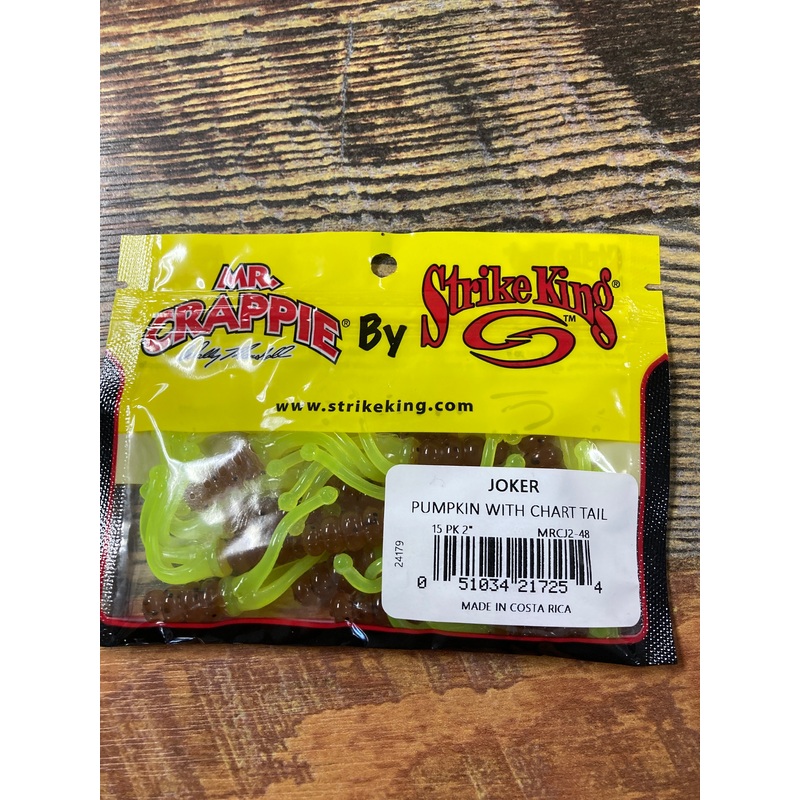 Mr Crappie Joker 2" Pumpkin Seed - Chart Tail