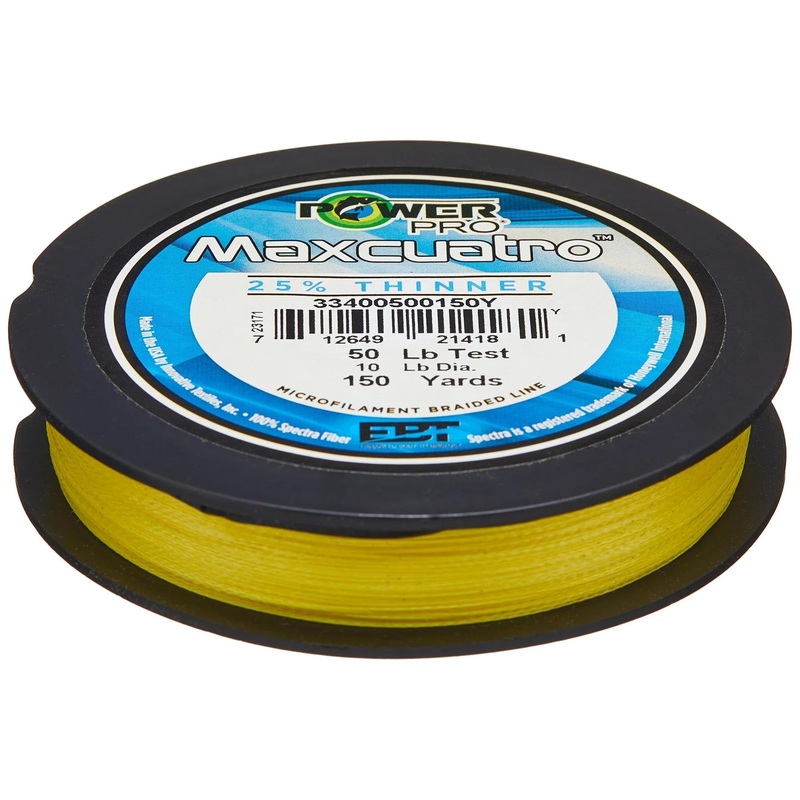 Power Pro Maxcuatro Spectra Braided Line Hi-Vis Yellow