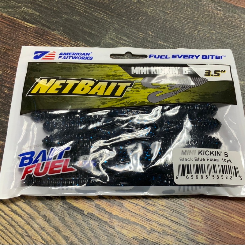 Baitfuel Mini Kickin 3.5" Black Blue Flake