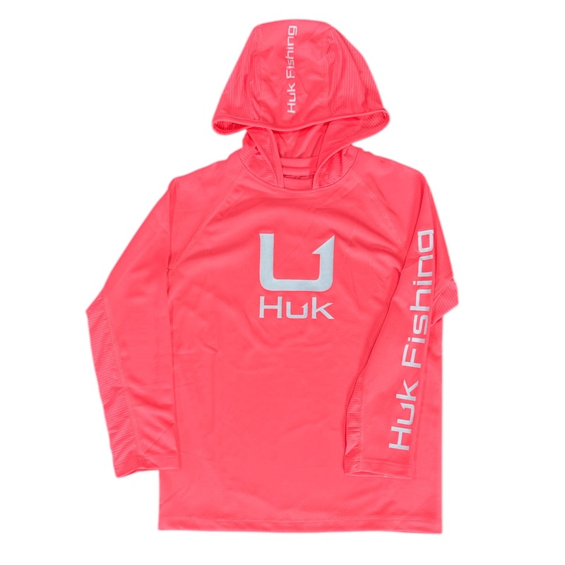 HUK ICON HOODIE. YM Pink coral