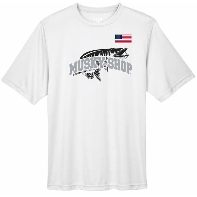 Musky Shop Team 365 Performance T-Shirt White-Charcoal
