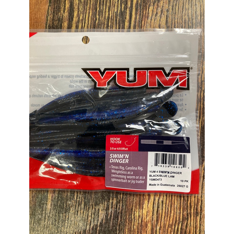 Yum Swim N Dinger 4 Black/Blue Laminate