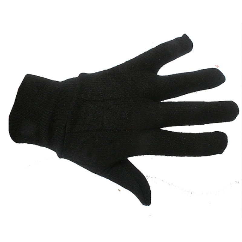 Brown Jersey Gloves - Black